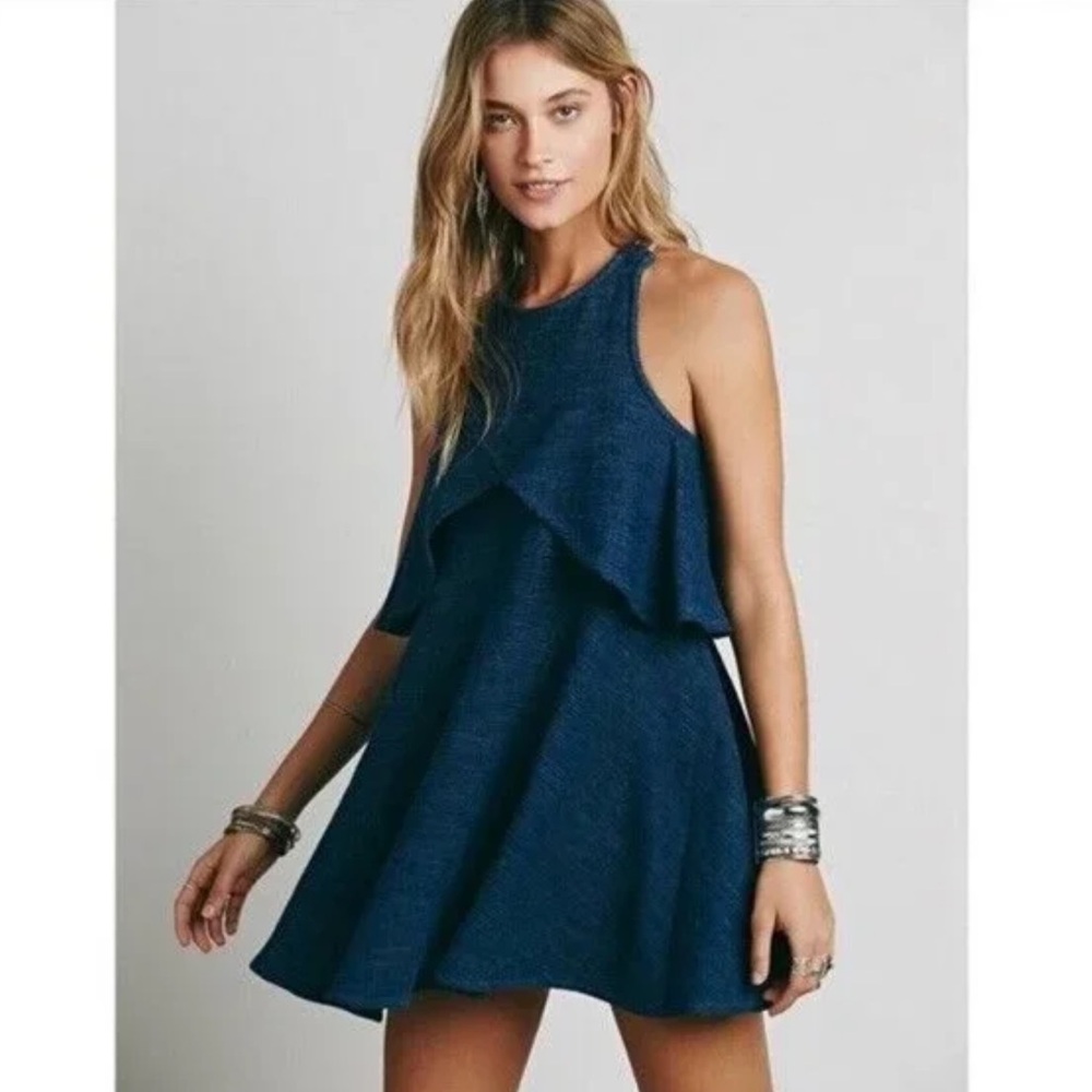 Free People Sapphire‎ Flyaway Mini Dress Ropey Strap Racerback